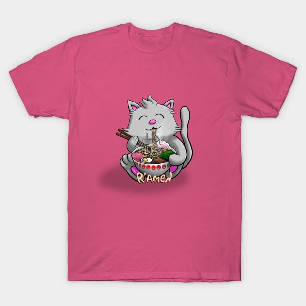 Ramen Noodle Cat T-Shirt by JAC3D